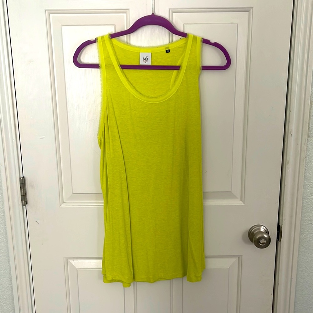 CAbi Longline T-Shirt in Neon Yellow